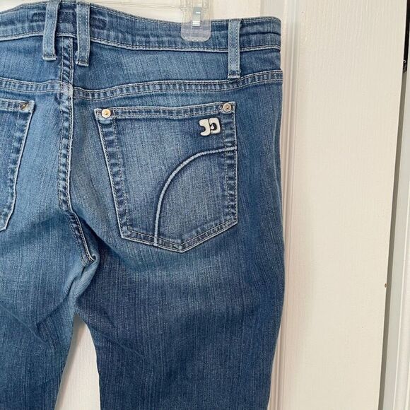 Joe's Socialite Kicker Low Rise Wide Leg Pocket Crop Medium Wash Stretch Jeans - Picture 8 of 14